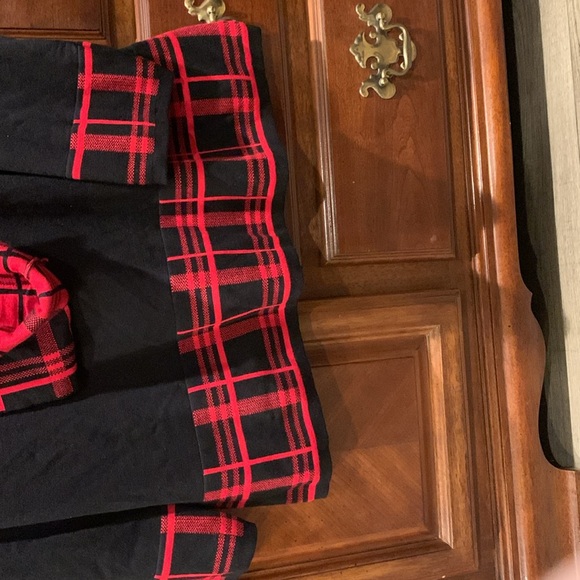 Black sweater with red an black design. Birch NY brand - Picture 3 of 4